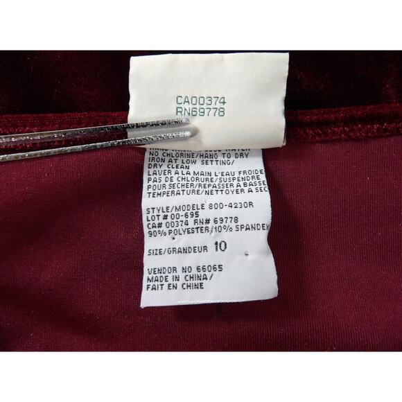 Vintage Northern Reflections Velvet Shift Dress sz 10 Red 90s Fairy Whimsigoth - Picture 7 of 13